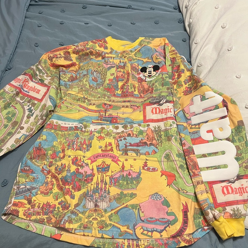 Walt Disney world vault collection spirit jersey with magic kingdom map.